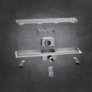 Душевой лоток РМС ТЛ-04-80х7 80см нержавеющая сталь